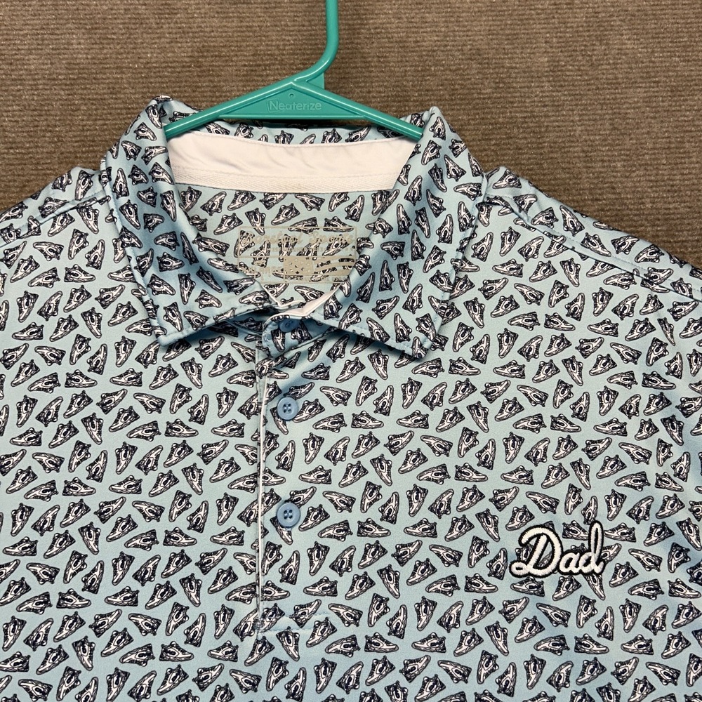 Barstool Sports Dad Shoes Polo Shirt Men's 2XL Short Sleeve Performance AOP